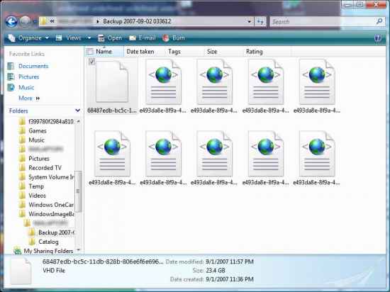 Использование Complete PC Backup в Windows Vista