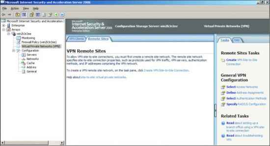 Настройка удаленного VPN-доступа в ISA Server 2006.