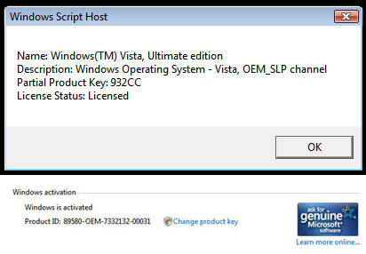 Хакеры лицензировали пиратский Windows Vista SP1
