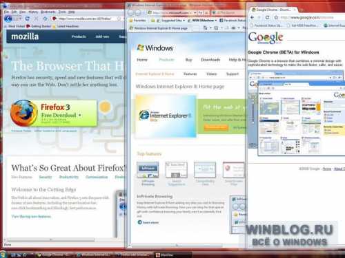 Эксперимент над Google Chrome, Internet Explorer 8 и Firefox 3.1