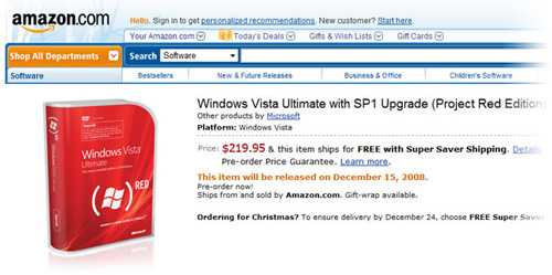 Microsoft распространяет Windows Vista RED Edition
