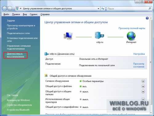 Настройка сети в Windows Vista