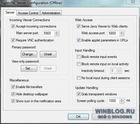 Настройка удаленного подключения между Windows 7 и Linux с помощью TightVNC