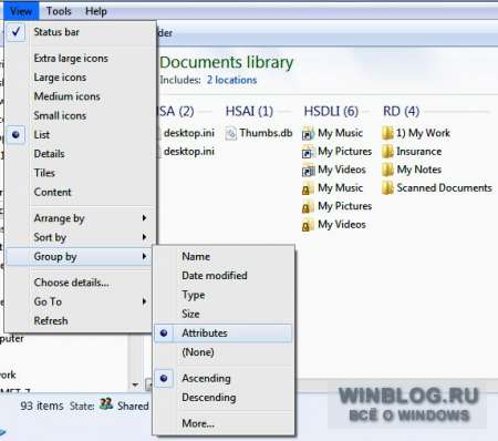 Сортировка файлов в Windows 7, часть вторая: фильтрация и группировка