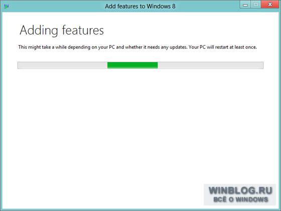Добавление компонентов в Windows 8