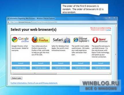 Windows 7 SP1 восстановила утраченный диалог выбора браузера
