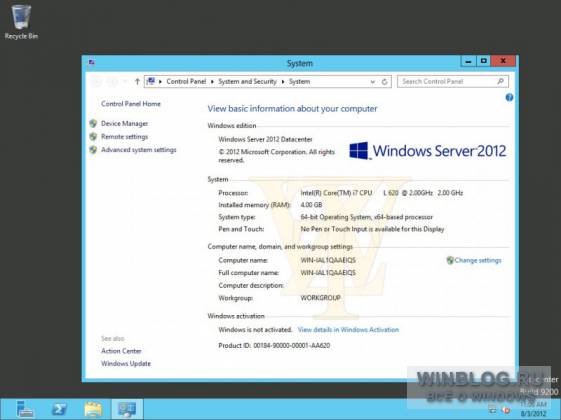 Несколько скриншотов новой версии Windows Server 2012