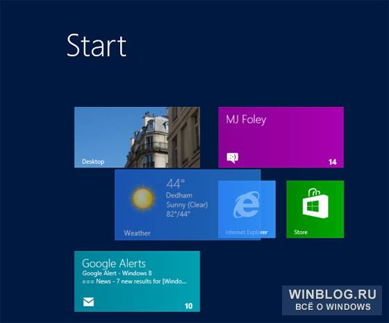 Персонализация начального экрана в Windows 8