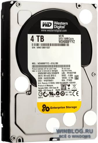 WD выпустила 4-терабайтные жесткие диски