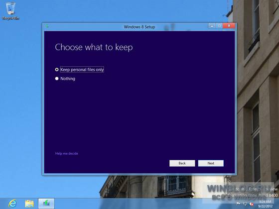 Обновление до Windows 8 с версии Release Preview