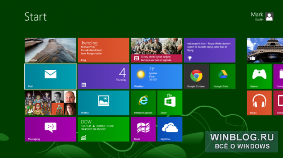 Настройка плиток на начальном экране Windows 8