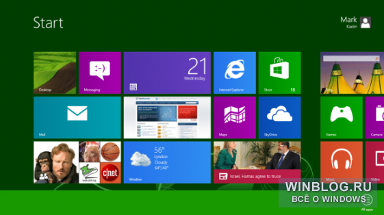 Как добавить плитку на начальный экран Windows 8