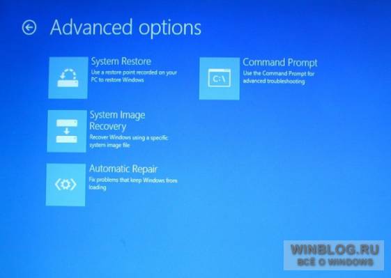 Автоматическое восстановление Windows 8