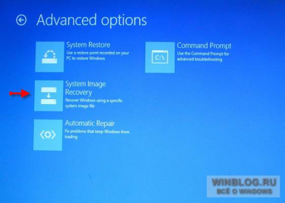 Восстановление Windows 8 из образа системы