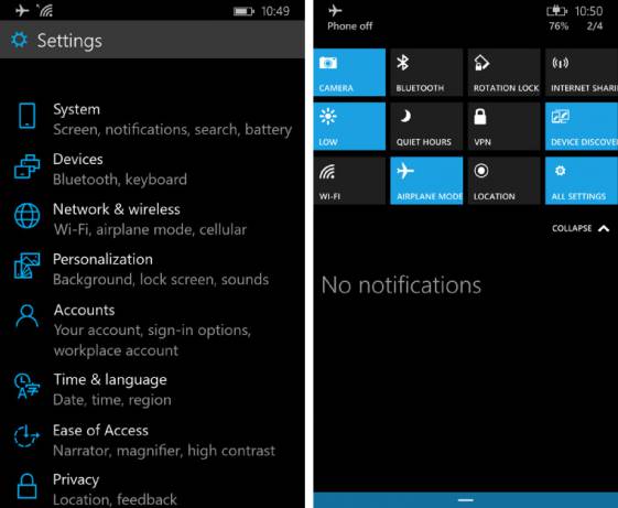 Windows 10 для смартфонов: скриншоты и подробности