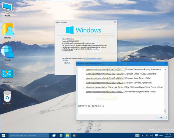 Новые скриншоты сборки Windows 10 номер 10022