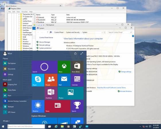 Windows 10: скриншоты сборки 10031