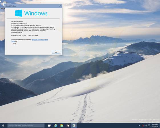 Windows 10: скриншоты сборки 10031