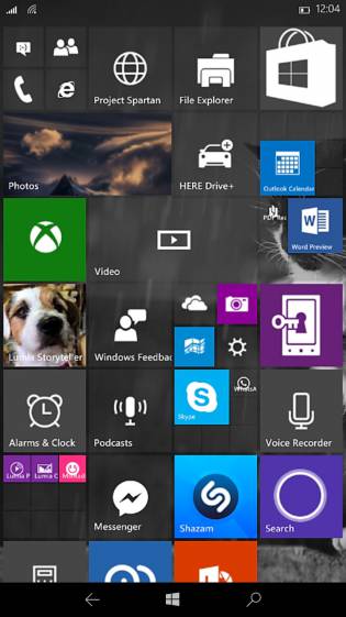Windows 10 для смартфонов: скриншоты сборки 10070