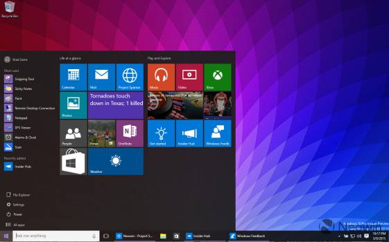 В сборке Windows 10 10114 обновили меню «Пуск»