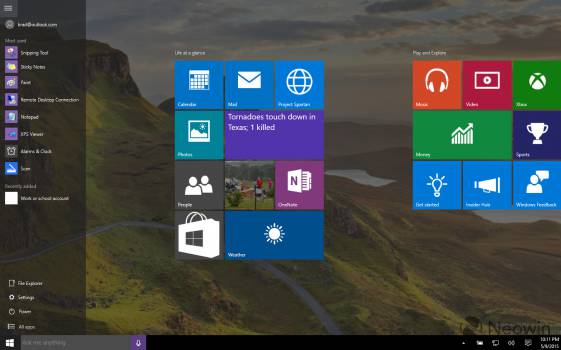 В сборке Windows 10 10114 обновили меню «Пуск»