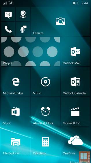 Windows 10 Mobile: скриншоты сборки 10162