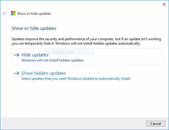 Windows 10 разрешит скрывать обновления