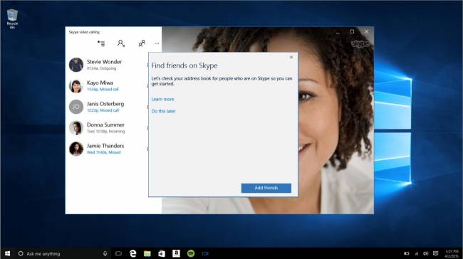 В Windows 10 встроили новый Skype