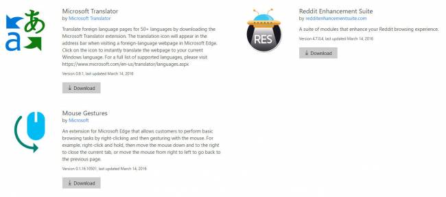 Расширения для Microsoft Edge ненадолго показали