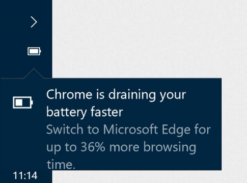 Microsoft рекламирует Edge в системных уведомлениях
