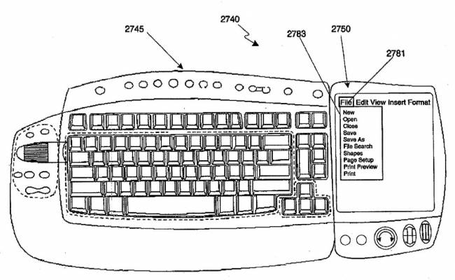 Microsoft патентует клавиатуру с сенсорным экраном